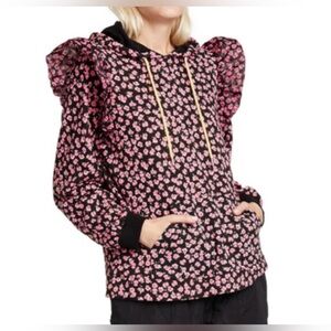 Sandy Liang Black and Pink Hoodie M